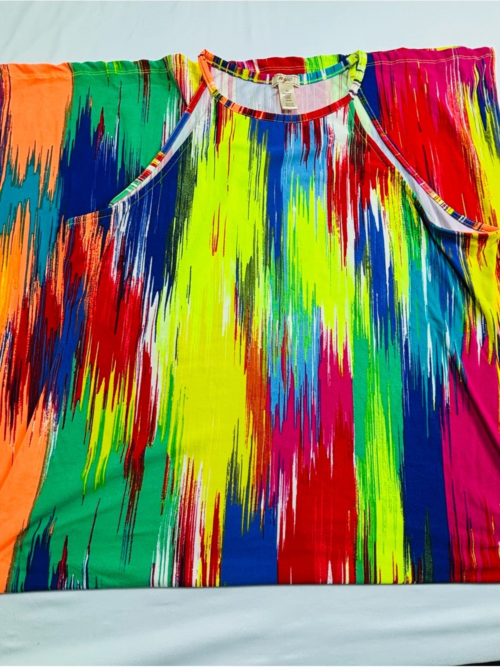 NYC Vibrant Multicolor Brushstroke Tank Top W537